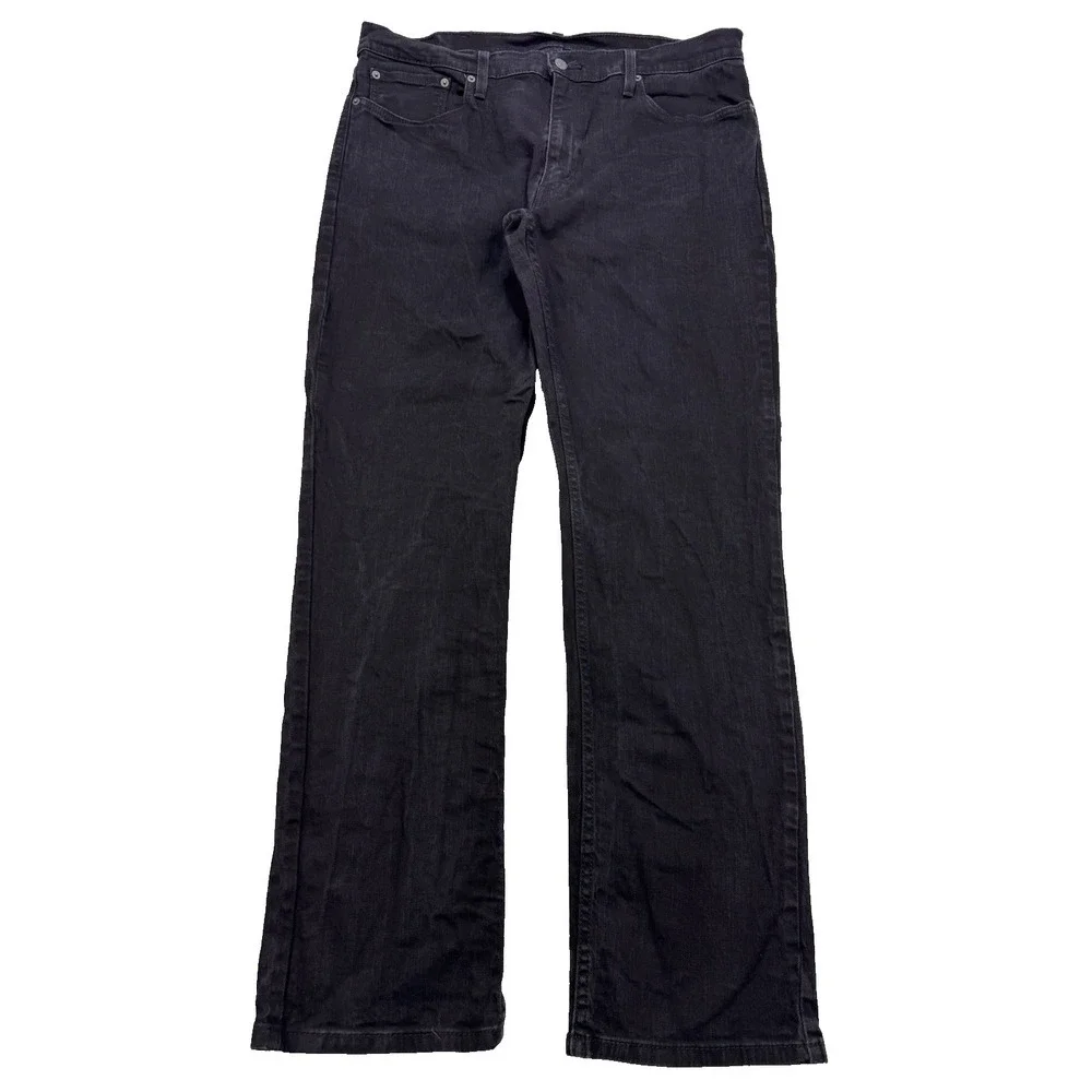Levis 559 Jeans Men 38X34 Black Relaxed Straight Whisker Distress Denim